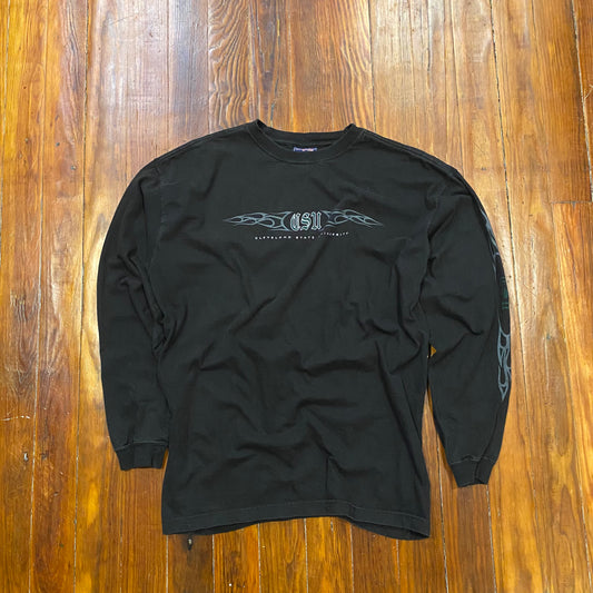 Vintage Cleveland State University Tribal Hit Long Sleeve Tee - XL