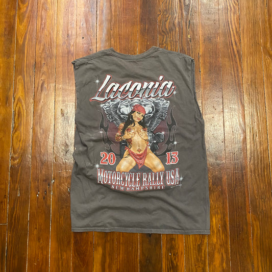 Vintage Laconia Motor Cycle Rally Sleeveless Tee - XL