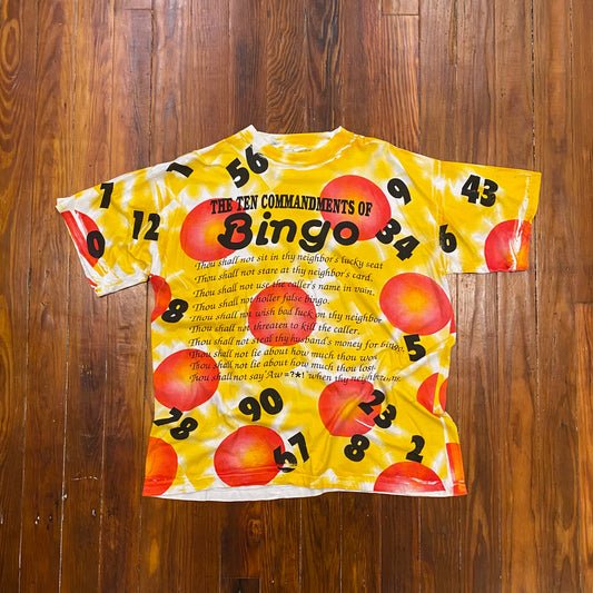 Vintage The Ten Commandments Of Bingo Tee - XL