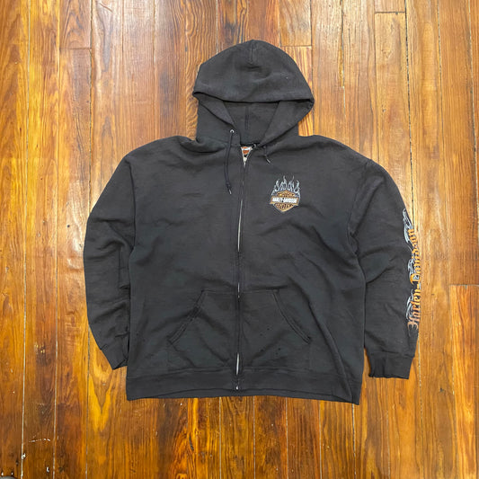 Vintage Harley Davidson Cycles Zip Up Hoodie - XL