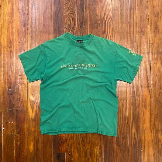 Vintage Here Come The Irish Notre Dame Tee - L