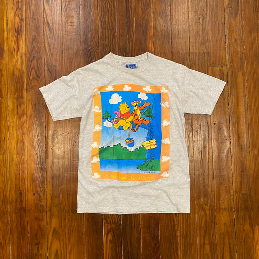Vintage Disney Winnie The Pooh "Good Friends, Good Stories" Portrait  Tee - M