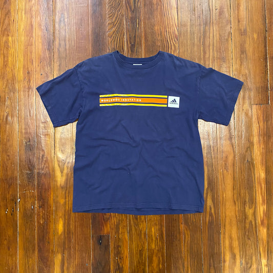 Vintage Adidas Worldwide Innovation Navy Tee - L