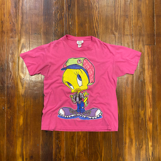 Vintage Loony Tunes Tweety Bird Pink Vintage Tee - M