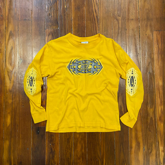 Vintage Nike Sleeve Hits Yellow Long Sleeve Tee - S