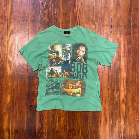 Vintage Bob Marley Portraits Green Tee - L