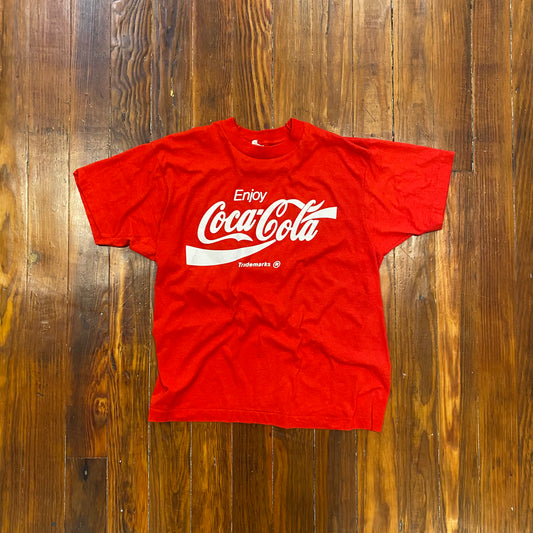 Vintage 80's Enjoy Coca Cola Red Tee - M