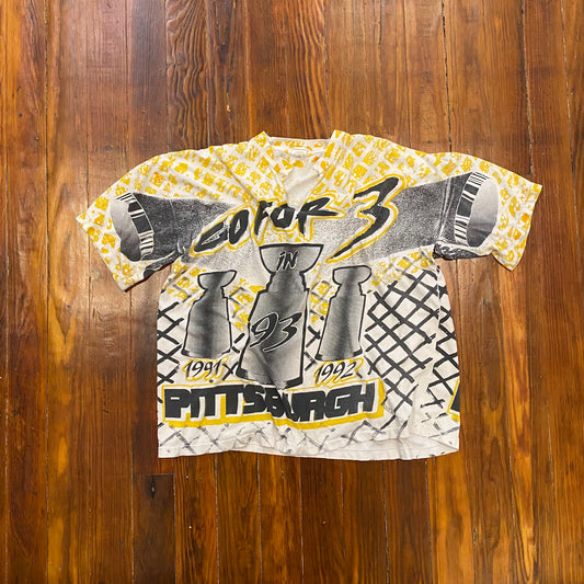 Vintage 93' Go For 3 Pittsburgh AOP Tee - XL