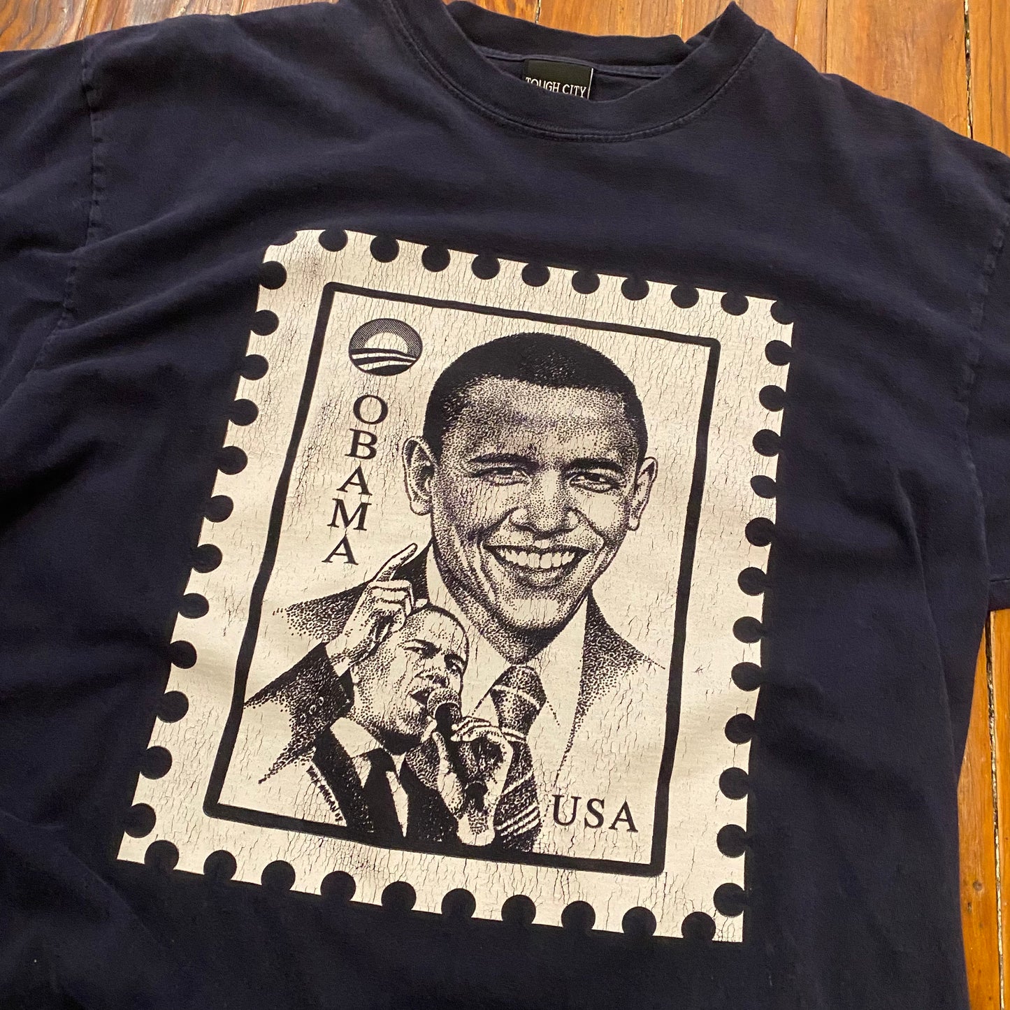 Vintage Obama Postcard Tee - L