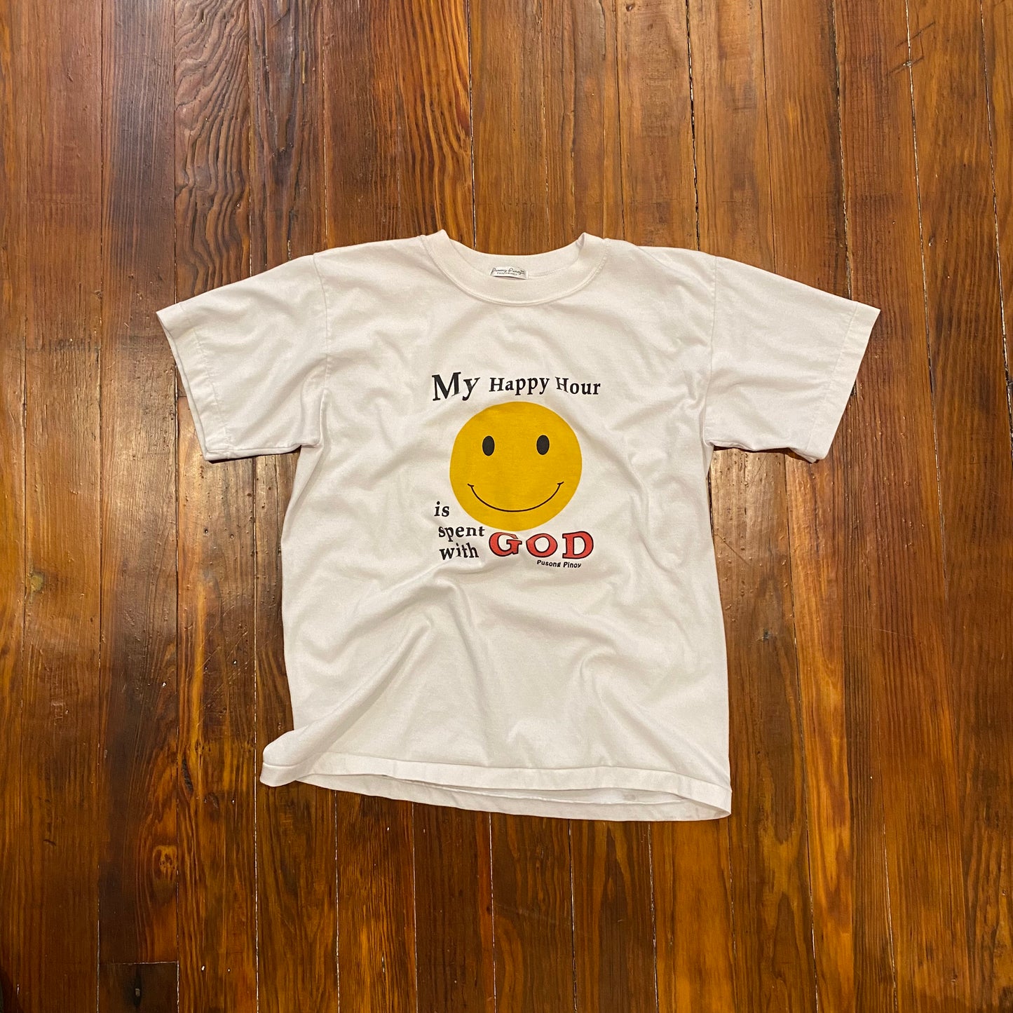 Vintage Happy Hour With God Tee - M