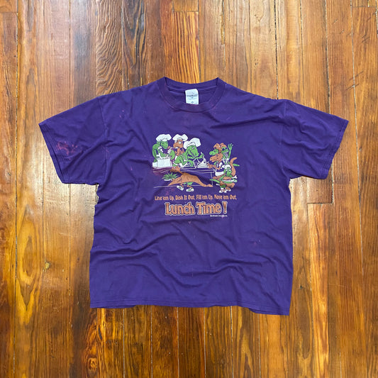 Vintage Lunch Time Dinosaur Purple Tee - 2XL