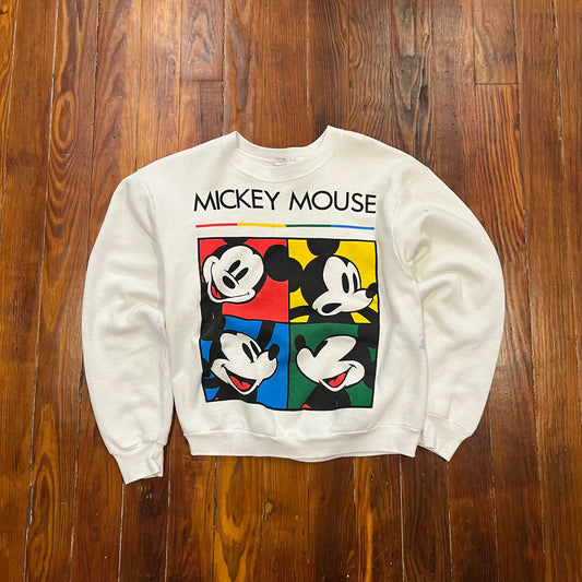 Vintage Mickey Mouse 4 Square Crewneck- L