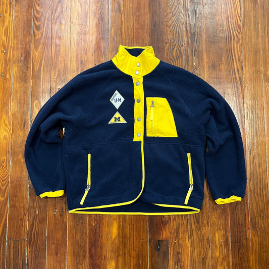 Vintage Michigan Button-Up Fleece Jacket- L