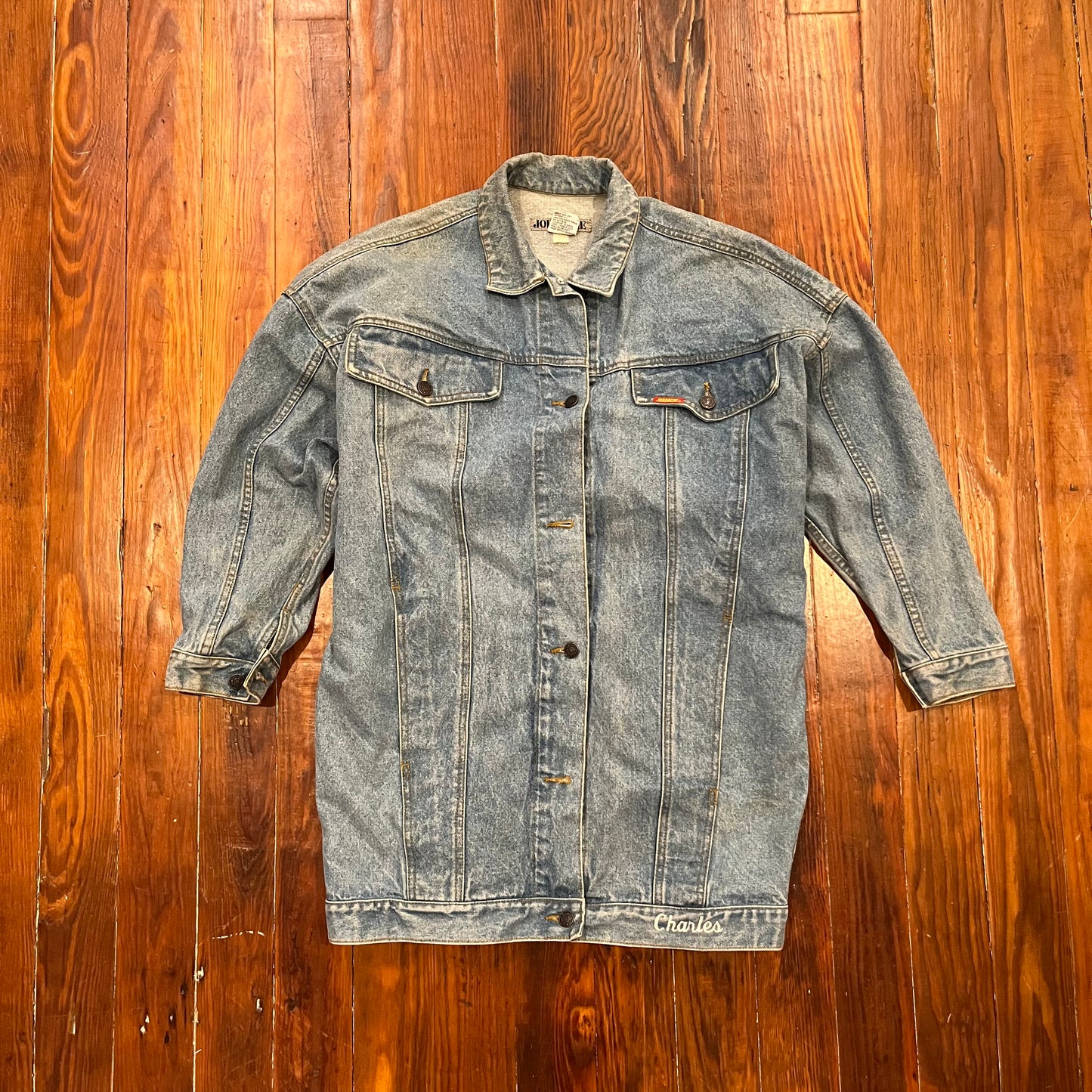 Vintage Women's Jordache Long Jean Jacket- M