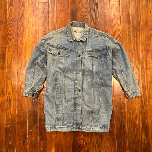 Vintage Women's Jordache Long Jean Jacket- M