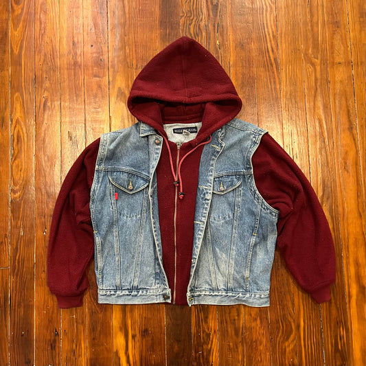 Vintage Bugle Boy Jean Fleece Jacket- XL