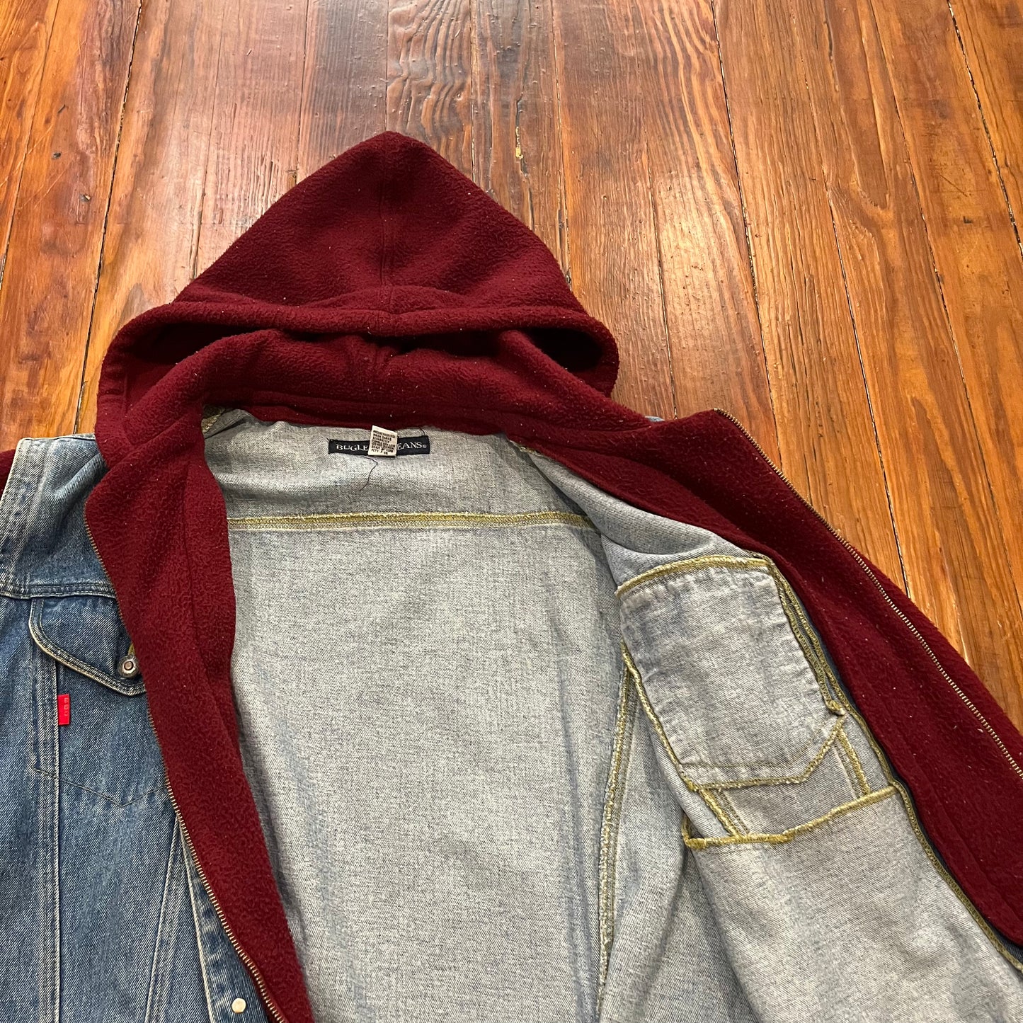Vintage Bugle Boy Jean Fleece Jacket- XL