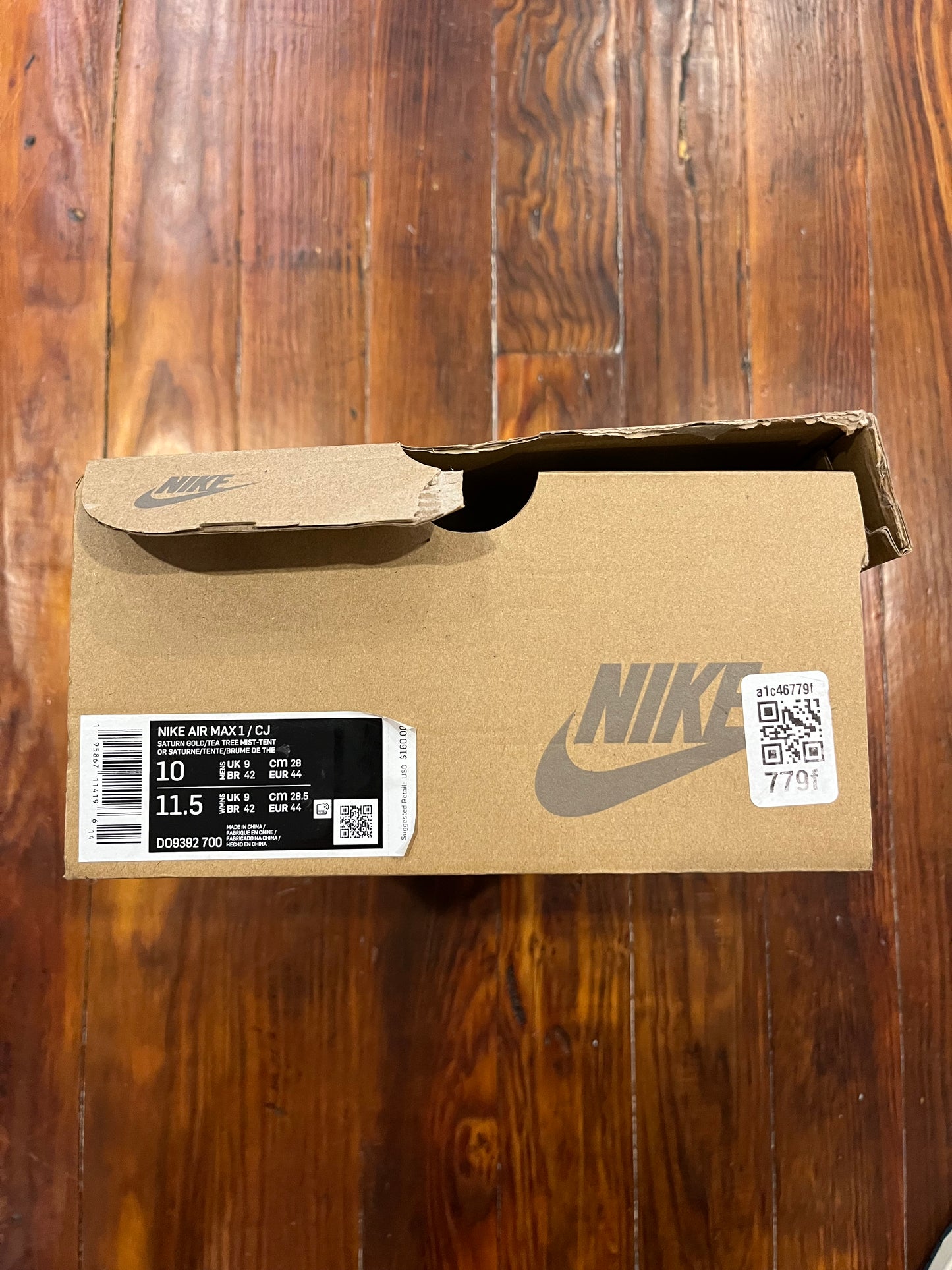 Nike Air Max 1 x Travis Scott Cactus Jack 'Saturn Gold' - SZ10M